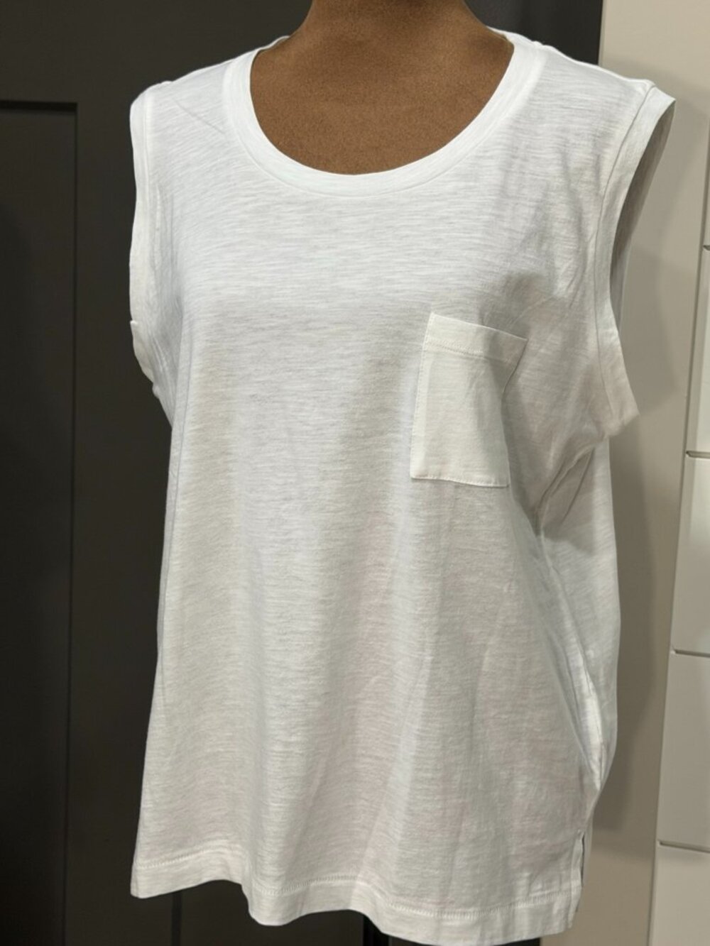 Madewell Large Heather Gray Sleeveless Crew Neck Tank – 100% Cotton, NWOT